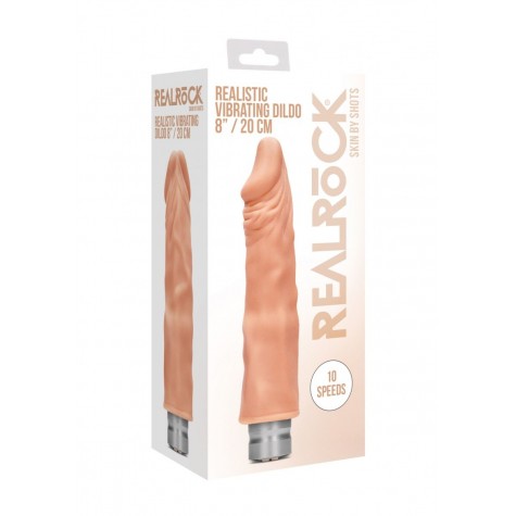 Телесный реалистичный вибратор Vibrating Dildo - 21,5 см.